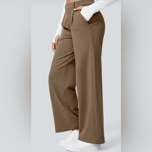 Halara Flex™ DayStretch High Waisted Pocket Straight Leg Work Pants - sepia